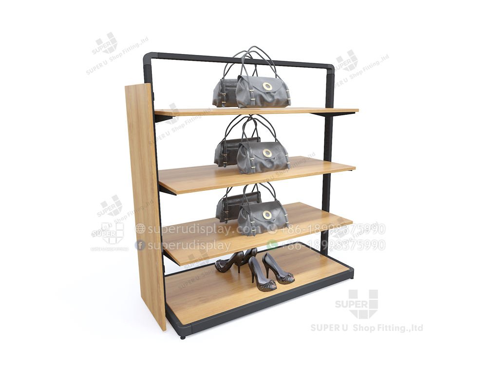 Source wooden bag cabinet handbag hanger stand shopping bag display stand  on m.