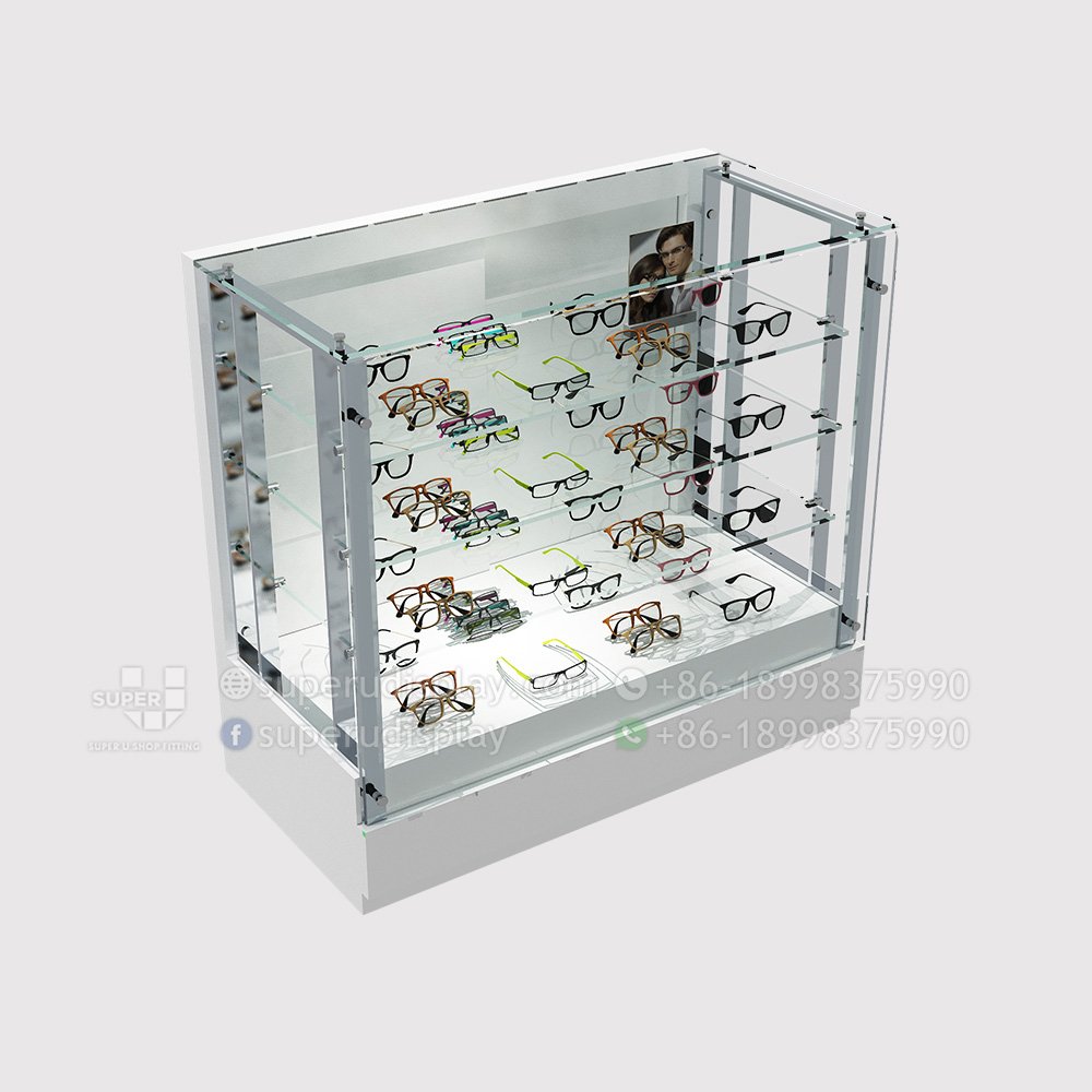 Custom Glass Sunglasses Optical Shop Display Counter Cabinet for