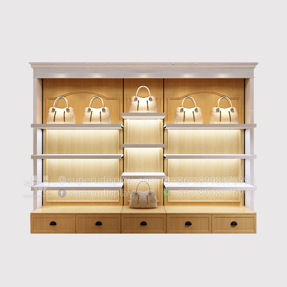 Customized Luxury Store Display Cabinet Bag Display Shelf - China