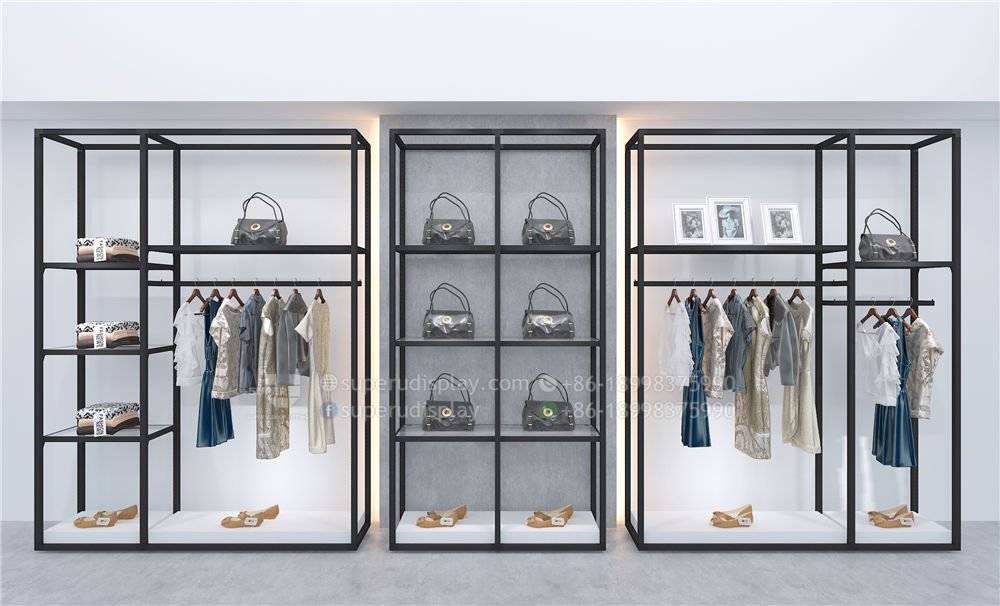 Custom Modern Wall Stand Modular Boutique Clothing Display Racks