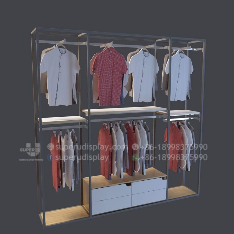 Custom Retail Wall Clothing Racks Stand for Menswear Display ...