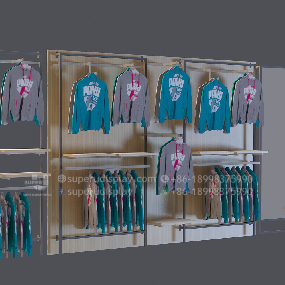Custom Wall Mounted Display Rack for Retail Menswear Store for
