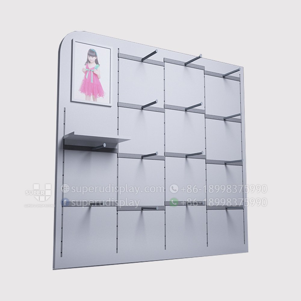 Custom White Retail Wall Rack With Hooks for Product Display for