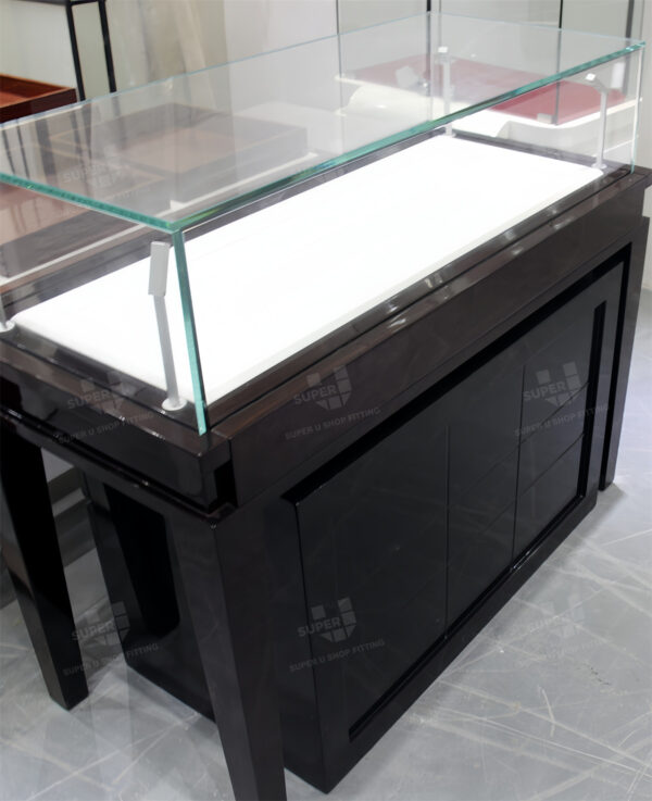 Glass Locking Jewelry Display Case with Storage