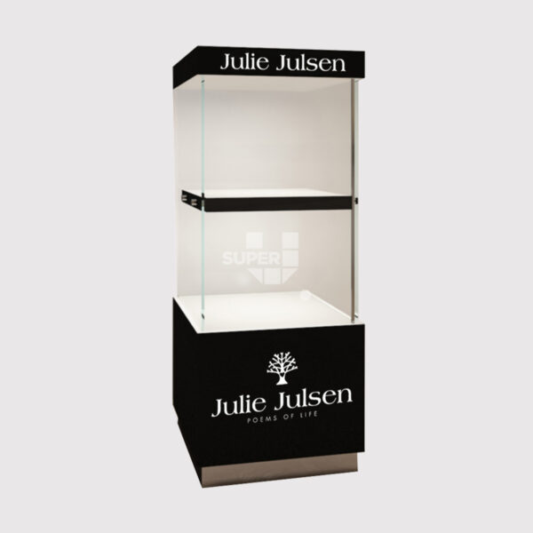 Glass Tower Display Standing Jewelry Cabinet