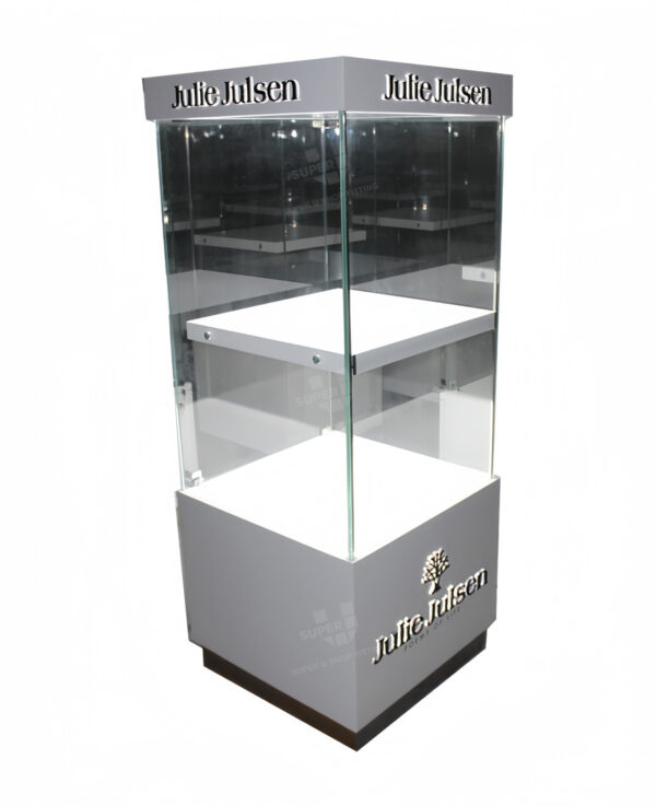 Glass Tower Display Standing Jewelry Cabinet