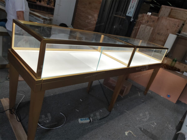 Gold SS Glass Jewellery Display Cabinet