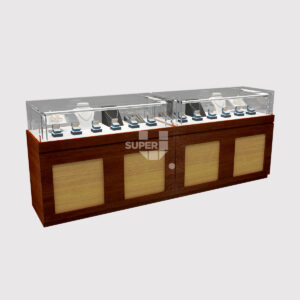 Half Vision Wood Glass Jewelry Display Counter