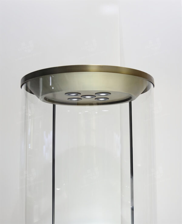 Round Pedestal Vitrine Luxury Jewelry Display Case