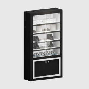 Wall Lockable Lighting Jewelry Display Cabinet